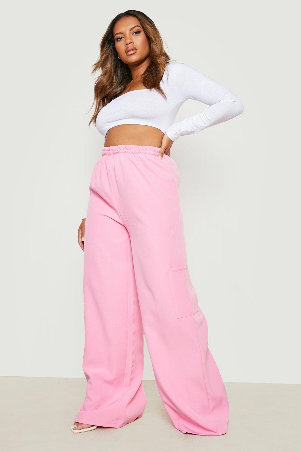 Grande taille Pantalon cargo taille lastiqu e boohoo